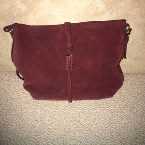 Covet burgundy Stella & Dot handbag suede purse